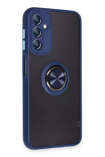 Samsung Galaxy A14 4G Kılıf Montreal Yüzüklü Silikon Kapak - Lacivert