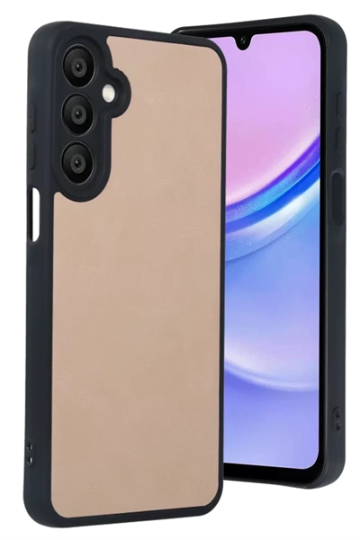 Samsung Galaxy A15 4G Kılıf Aras Deri Kapak - Pudra