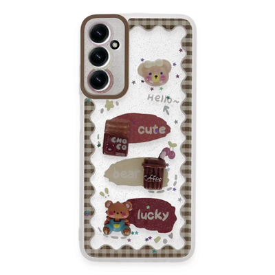 Samsung Galaxy A15 4G Kılıf Sweet Desenli Silikon Kapak - Şeffaf