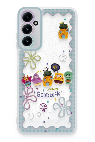 Samsung Galaxy A15 4G Kılıf Sweet Desenli Silikon Kapak - Açık Mavi