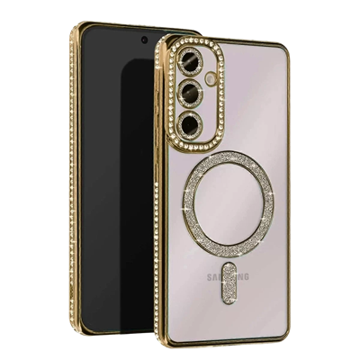 Samsung Galaxy A16 5G Joke Simli Magneticsafe Kılıf - Gold