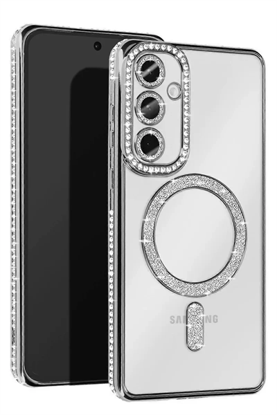 Samsung Galaxy A16 5G Joke Simli Magneticsafe Kılıf - Gümüş