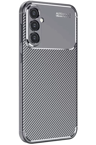 Samsung Galaxy A16 5G Kılıf Auto Focus Karbon Kapak - Gri