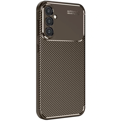 Samsung Galaxy A16 5G Kılıf Auto Focus Karbon Kapak - Kahverengi
