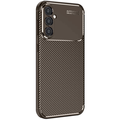 Samsung Galaxy A16 5G Kılıf Auto Focus Karbon Kapak - Kahverengi