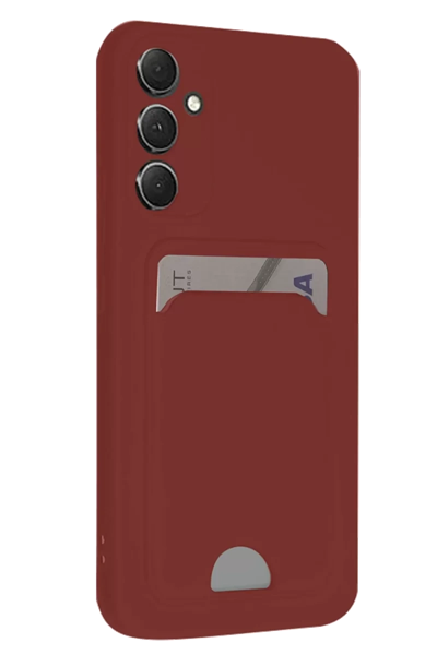 Samsung Galaxy A16 5G Kılıf Kelvin Kartvizitli Silikon - Bordo
