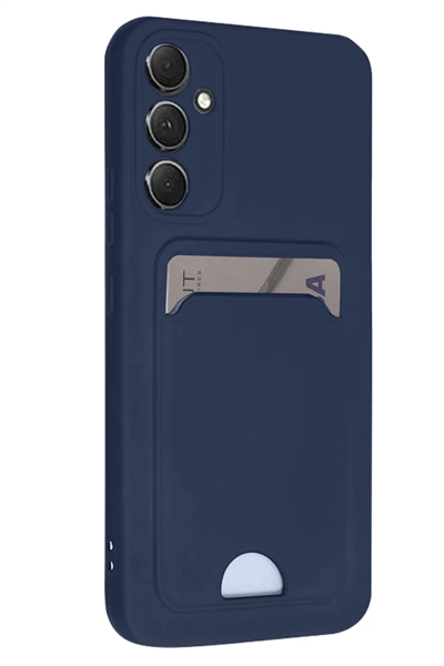 Samsung Galaxy A16 5G Kılıf Kelvin Kartvizitli Silikon - Lacivert