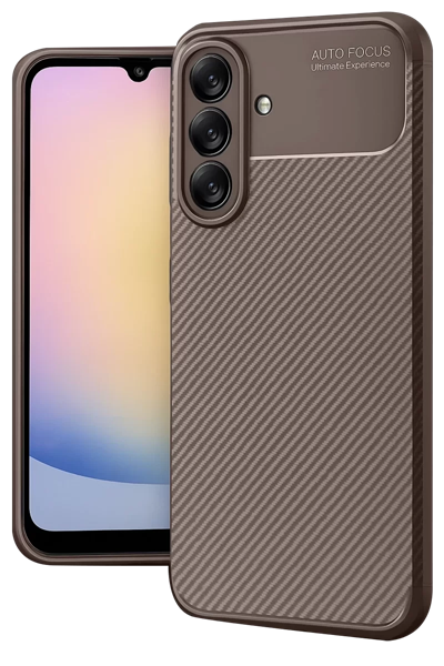 Samsung Galaxy A17 5G Auto Focus Karbon Kapak - Kahverengi