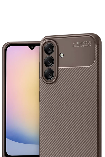 Samsung Galaxy A17 5G Auto Focus Karbon Kapak - Kahverengi
