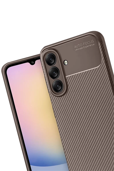 Samsung Galaxy A17 5G Auto Focus Karbon Kapak - Kahverengi