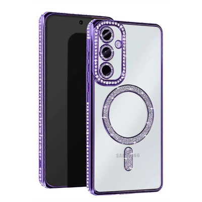 Samsung Galaxy A17 5G Joke Simli Magneticsafe Kılıf - Derin Mor