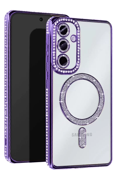 Samsung Galaxy A17 5G Joke Simli Magneticsafe Kılıf - Derin Mor