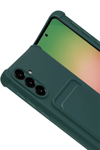 Samsung Galaxy A17 5G Kelvin Kartvizitli Silikon - Koyu Yeşil