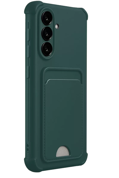 Samsung Galaxy A17 5G Kelvin Kartvizitli Silikon - Koyu Yeşil