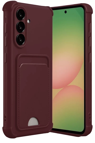 Samsung Galaxy A17 5G Kelvin Kartvizitli Silikon - Bordo