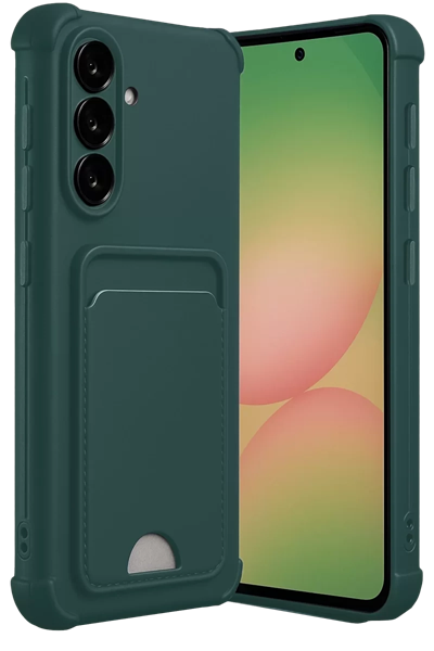 Samsung Galaxy A17 5G Kelvin Kartvizitli Silikon - Koyu Yeşil