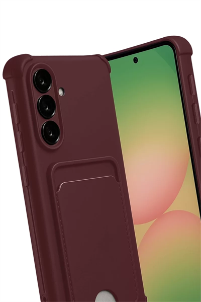 Samsung Galaxy A17 5G Kelvin Kartvizitli Silikon - Bordo