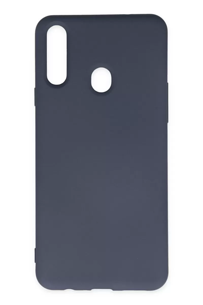 Samsung Galaxy A20S Kılıf Nano içi Kadife Silikon - Gri