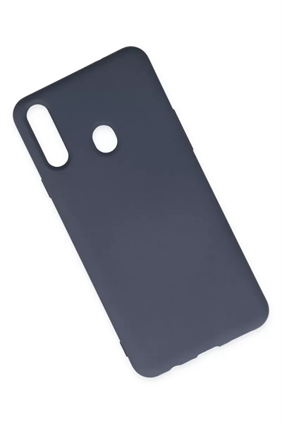 Samsung Galaxy A20S Kılıf Nano içi Kadife Silikon - Gri