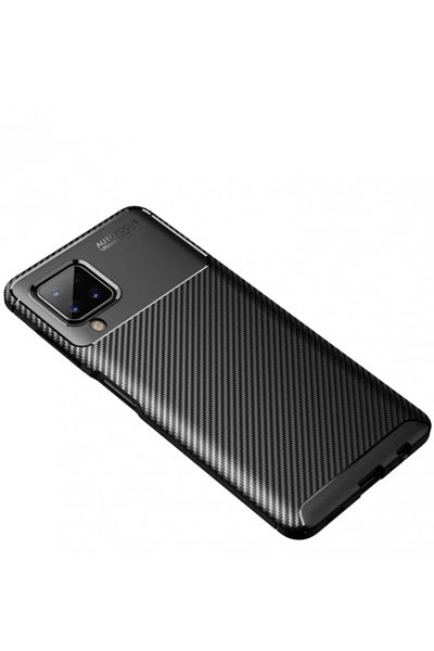 Samsung Galaxy A22 Kılıf Auto Focus Karbon Kapak - Siyah