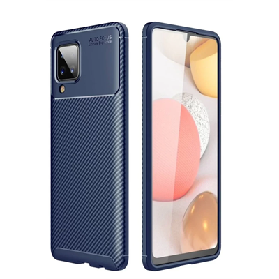 Samsung Galaxy A22 Kılıf Auto Focus Karbon Kapak - Lacivert