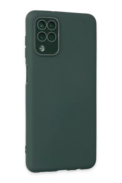 Samsung Galaxy A22 Kılıf Lansman Glass Kapak - Koyu Yeşil