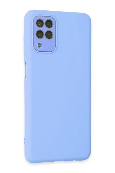 Samsung Galaxy A22 Kılıf Lansman Glass Kapak - Mavi