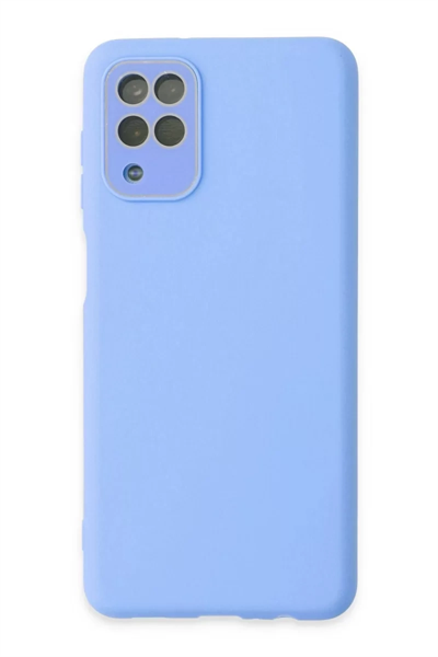 Samsung Galaxy A22 Kılıf Lansman Glass Kapak - Mavi