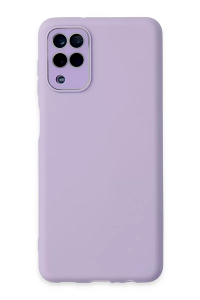Samsung Galaxy A22 Kılıf Lansman Glass Kapak - Lila