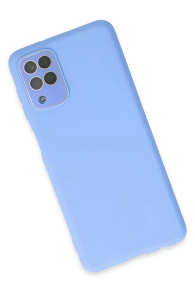 Samsung Galaxy A22 Kılıf Lansman Glass Kapak - Mavi