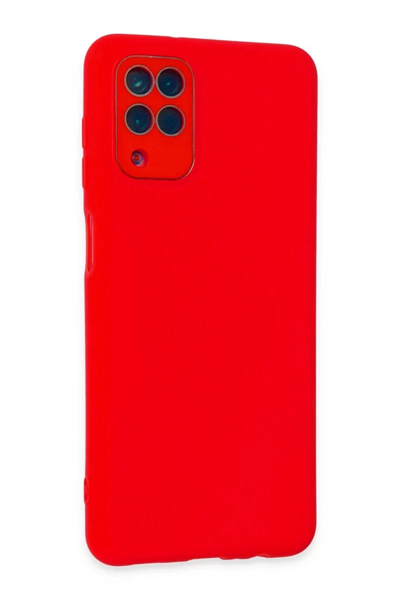Samsung Galaxy A22 Kılıf Lansman Glass Kapak - Kırmızı