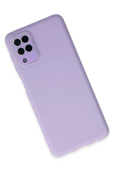 Samsung Galaxy A22 Kılıf Lansman Glass Kapak - Lila
