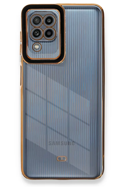 Samsung Galaxy A22 Kılıf Liva Lens Silikon - Siyah