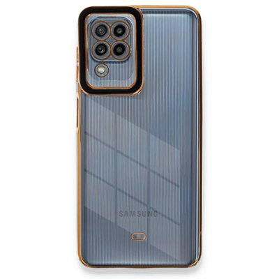 Samsung Galaxy A22 Kılıf Liva Lens Silikon - Siyah