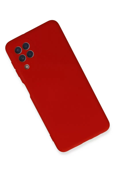 Samsung Galaxy A22 Kılıf Nano içi Kadife Silikon - Kırmızı