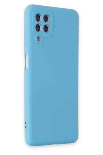 Samsung Galaxy A22 Kılıf Nano içi Kadife Silikon - Mavi