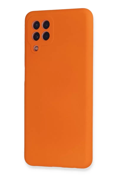 Samsung Galaxy A22 Kılıf Nano içi Kadife Silikon - Turuncu