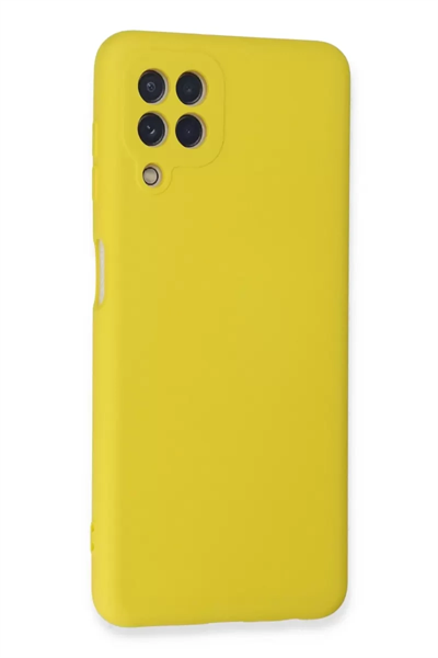 Samsung Galaxy A22 Kılıf Nano içi Kadife Silikon - Sarı