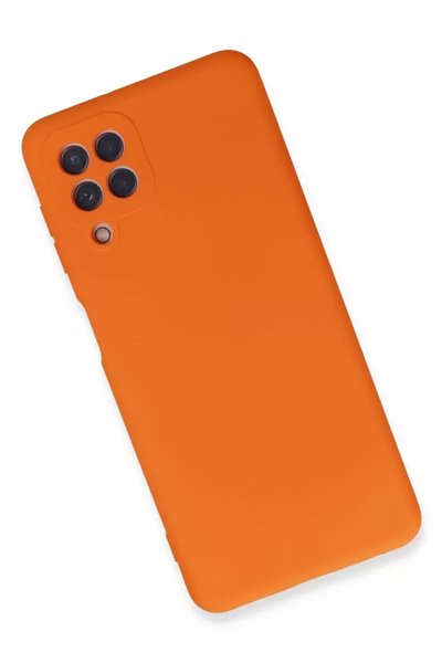 Samsung Galaxy A22 Kılıf Nano içi Kadife Silikon - Turuncu