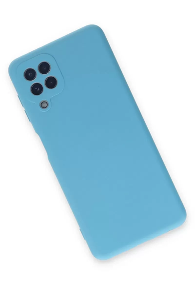 Samsung Galaxy A22 Kılıf Nano içi Kadife Silikon - Mavi
