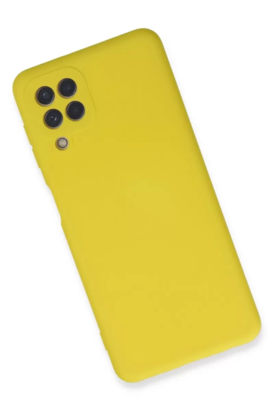 Samsung Galaxy A22 Kılıf Nano içi Kadife Silikon - Sarı