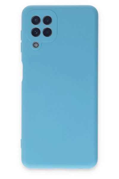 Samsung Galaxy A22 Kılıf Nano içi Kadife Silikon - Mavi