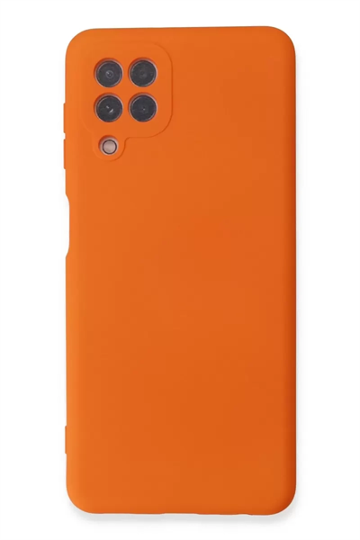 Samsung Galaxy A22 Kılıf Nano içi Kadife Silikon - Turuncu