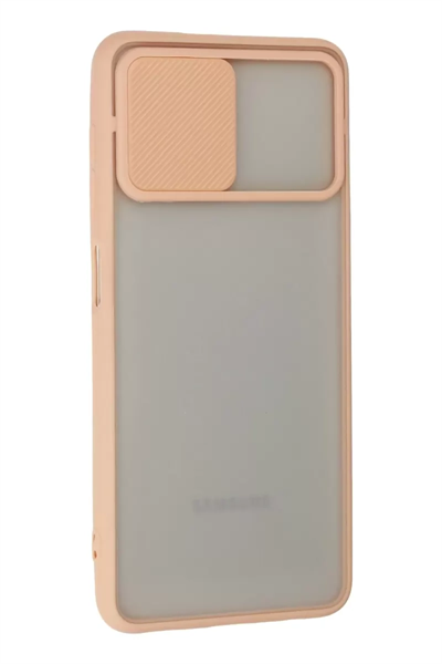 Samsung Galaxy A22 Kılıf Palm Buzlu Kamera Sürgülü Silikon - Pembe
