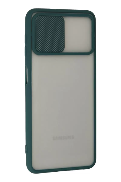 Samsung Galaxy A22 Kılıf Palm Buzlu Kamera Sürgülü Silikon - Yeşil