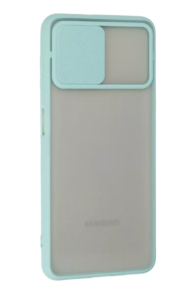 Samsung Galaxy A22 Kılıf Palm Buzlu Kamera Sürgülü Silikon - Turkuaz