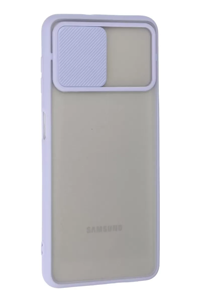 Samsung Galaxy A22 Kılıf Palm Buzlu Kamera Sürgülü Silikon - Lila