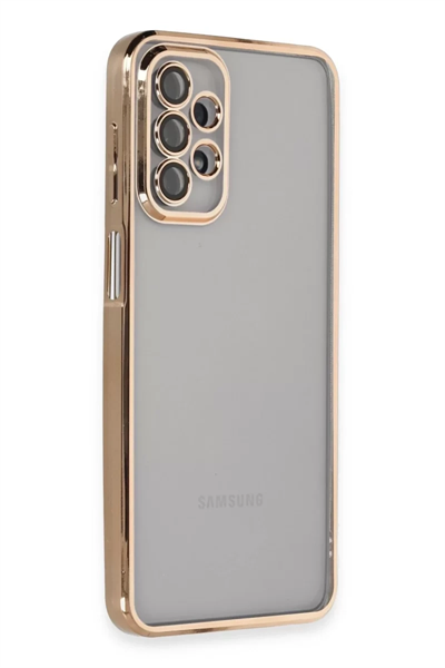 Samsung Galaxy A23 4G Kılıf Lensli Silikon - Gold