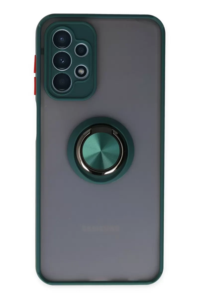 Samsung Galaxy A23 4G Kılıf Montreal Yüzüklü Silikon Kapak - Yeşil