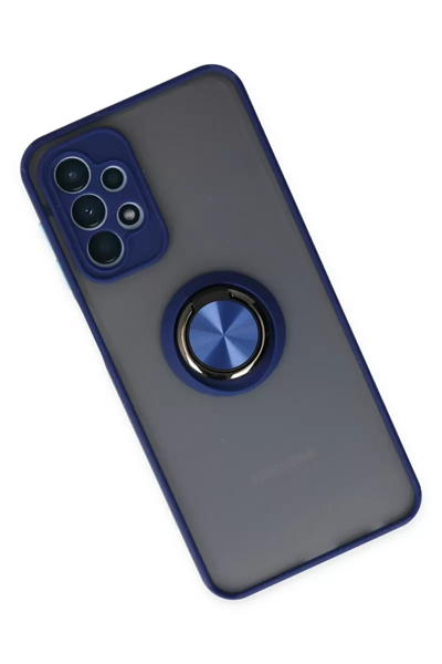 Samsung Galaxy A23 4G Kılıf Montreal Yüzüklü Silikon Kapak - Lacivert